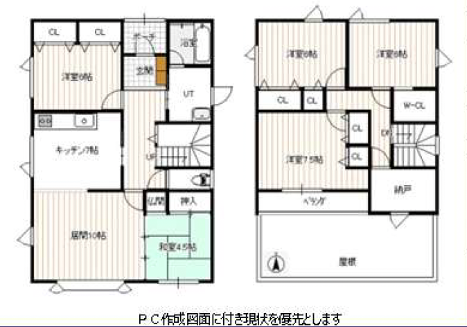 【虹ヶ丘エリア】5SLDKと車庫付き！家族でゆったり暮らせる木造住宅間取り画像1