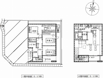 ゆとりある2階建ての間取り
