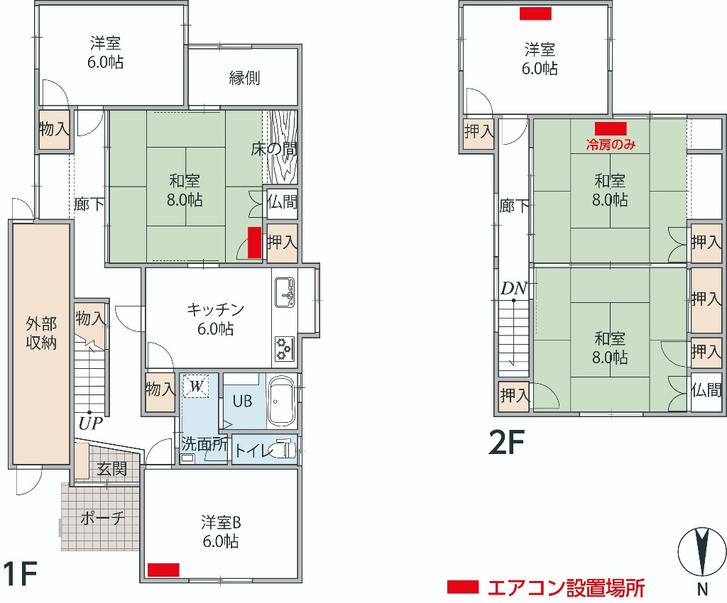 ゆとりある6DKの間取り